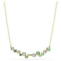 Constella necklace, Mixed cuts, Green, Gold-tone plated by SWAROVSKI
