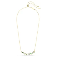 Constella necklace, Mixed cuts, Green, Gold-tone plated by SWAROVSKI