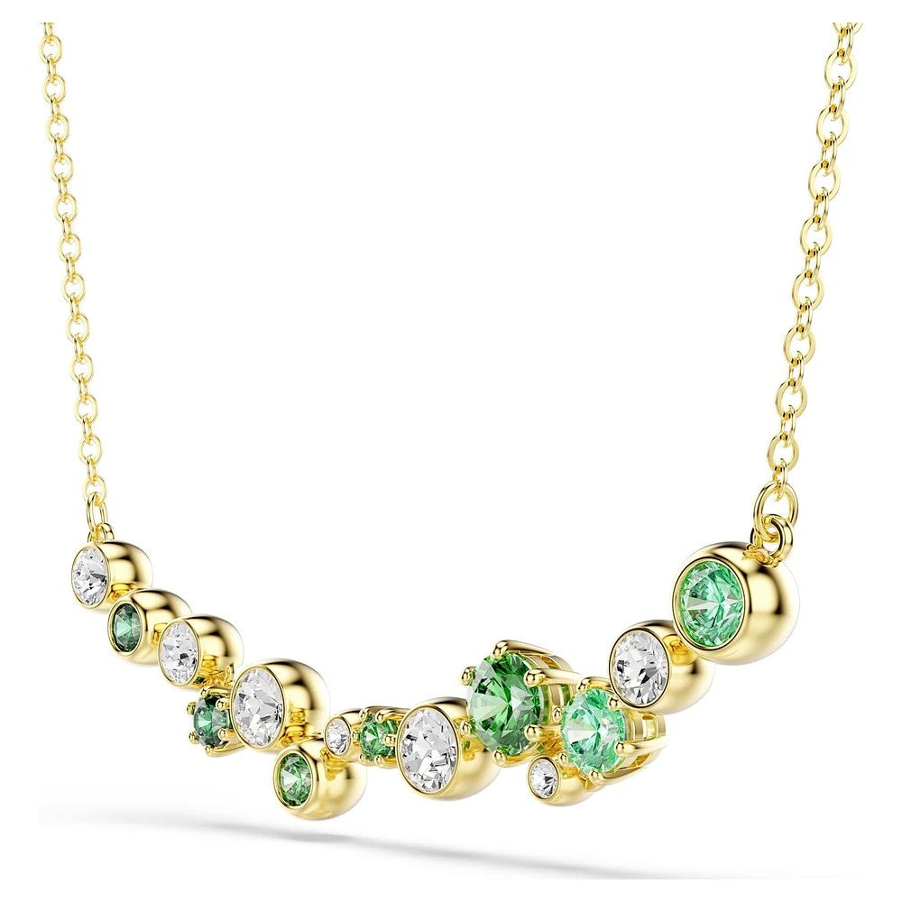 Constella necklace, Mixed cuts, Green, Gold-tone plated by SWAROVSKI