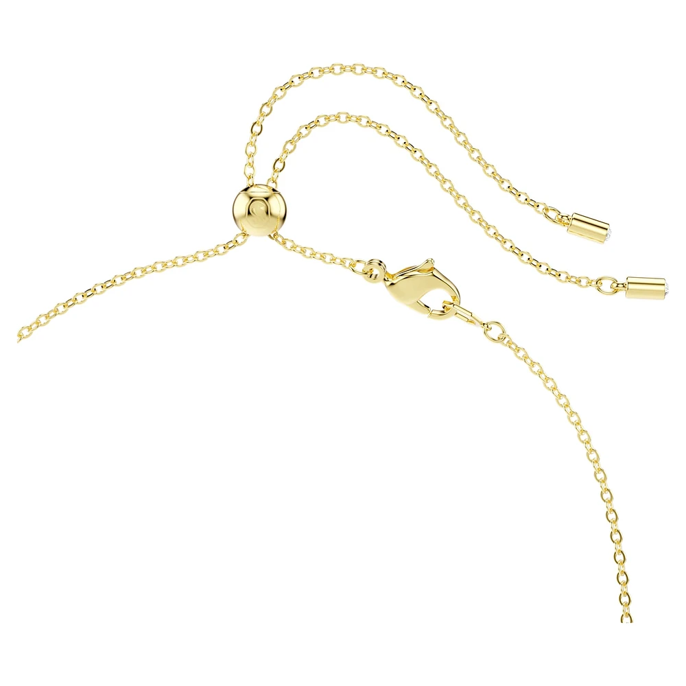 Constella necklace, Mixed cuts, Green, Gold-tone plated by SWAROVSKI