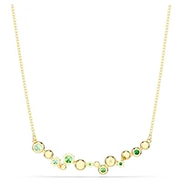 Constella necklace, Mixed cuts, Green, Gold-tone plated by SWAROVSKI