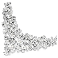 Constella necklace, Mixed cuts, Clasp, White, Rhodium plated by SWAROVSKI