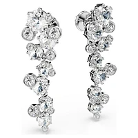 Constella drop earrings, Mixed cuts, White, Rhodium plated by SWAROVSKI