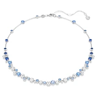 Constella necklace, Mixed cuts, Blue, Rhodium plated by SWAROVSKI