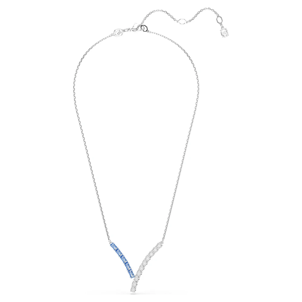 Matrix pendant, Mixed cuts, Blue, Rhodium plated by SWAROVSKI