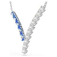 Matrix pendant, Mixed cuts, Blue, Rhodium plated by SWAROVSKI