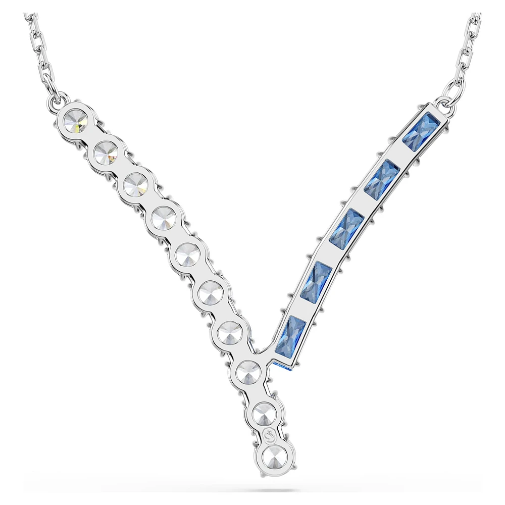 Matrix pendant, Mixed cuts, Blue, Rhodium plated by SWAROVSKI
