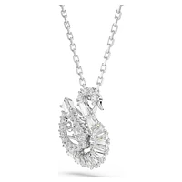 Swan pendant, Mixed cuts, Swan, White by SWAROVSKI
