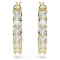 Matrix Vittore hoop earrings, Round cut, White, Gold-tone plated by SWAROVSKI