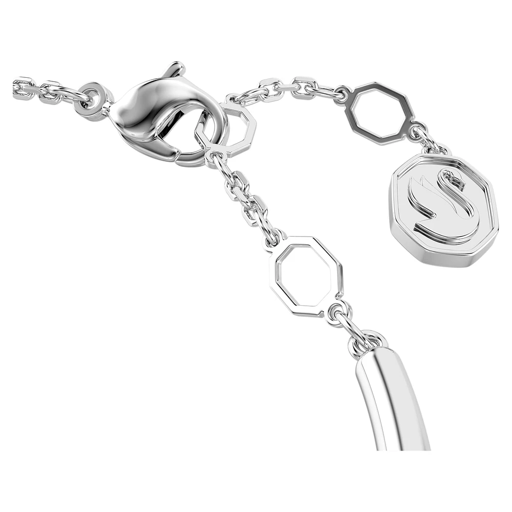 Dextera bangle, Round cut, White, Rhodium plated by SWAROVSKI