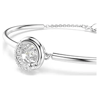 Dextera bangle, Round cut, White, Rhodium plated by SWAROVSKI