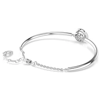 Dextera bangle, Round cut, White, Rhodium plated by SWAROVSKI