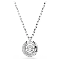 Dextera pendant, Round cut, White, Rhodium plated by SWAROVSKI