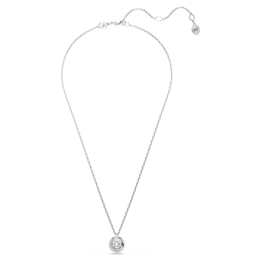 Dextera pendant, Round cut, White, Rhodium plated by SWAROVSKI
