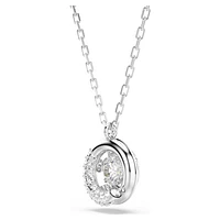 Dextera pendant, Round cut, White, Rhodium plated by SWAROVSKI