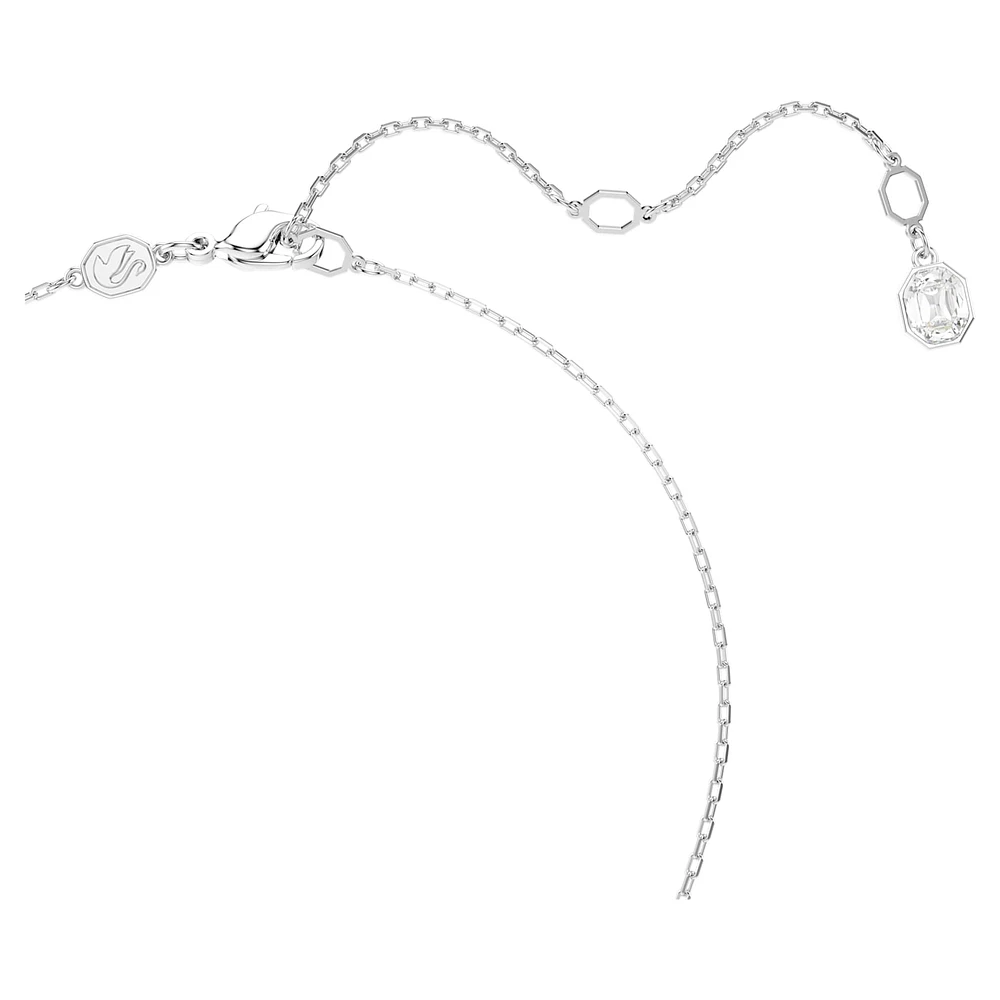 Dextera pendant, Round cut, White, Rhodium plated by SWAROVSKI