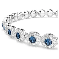 Una Angelic Tennis bracelet, Round cut, Blue, Rhodium plated by SWAROVSKI