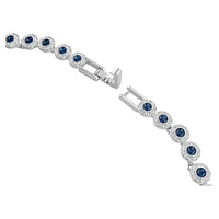 Una Angelic Tennis necklace, Round cut, Blue, Rhodium plated by SWAROVSKI