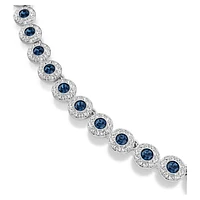 Una Angelic Tennis necklace, Round cut, Blue, Rhodium plated by SWAROVSKI