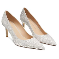 Stuart WEITZMAN Power Shine pump, White by SWAROVSKI