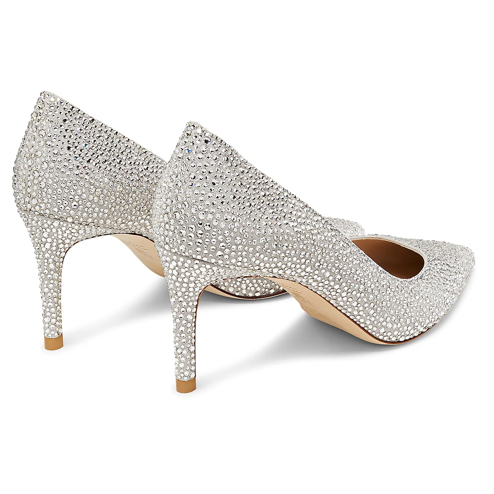 Stuart WEITZMAN Power Shine pump, White by SWAROVSKI