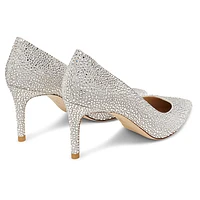 Stuart WEITZMAN Power Shine pump, White by SWAROVSKI