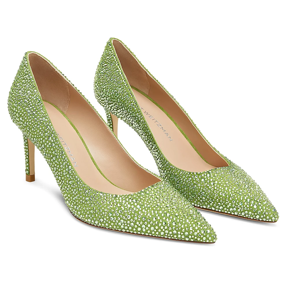 Stuart WEITZMAN Power Shine pump, Green by SWAROVSKI