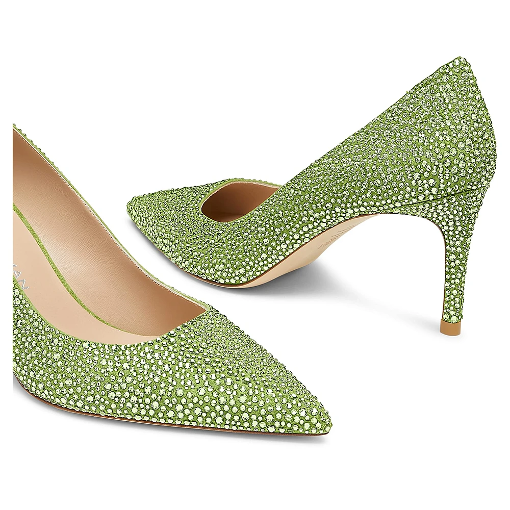 Stuart WEITZMAN Power Shine pump, Green by SWAROVSKI