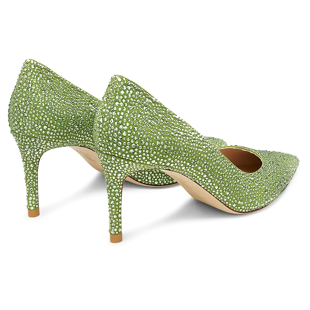 Stuart WEITZMAN Power Shine pump, Green by SWAROVSKI