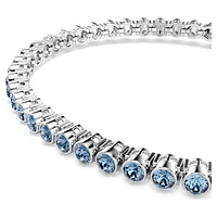 Imber Emily Tennis bracelet, Round cut, Blue, Rhodium plated by SWAROVSKI