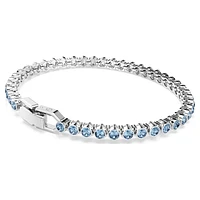 Imber Emily Tennis bracelet, Round cut, Blue, Rhodium plated by SWAROVSKI