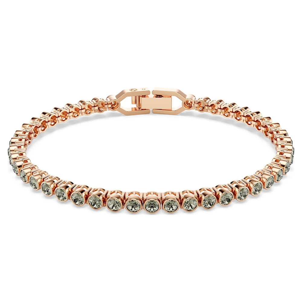 Imber Emily Tennis bracelet, Round cut, Black, Rose gold-tone plated by SWAROVSKI