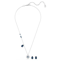 Symbolica set, Clover, Blue, Rhodium plated by SWAROVSKI