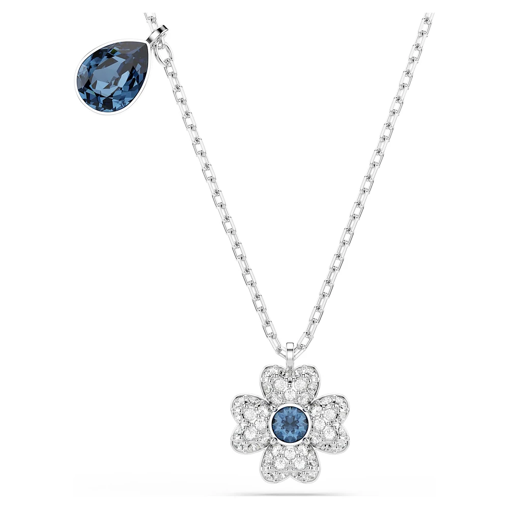 Symbolica set, Clover, Blue, Rhodium plated by SWAROVSKI