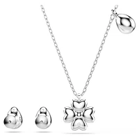 Symbolica set, Clover, Blue, Rhodium plated by SWAROVSKI
