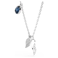Symbolica necklace, Wings, Blue, Rhodium plated by SWAROVSKI