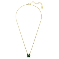Bella V pendant, Round cut, Green, Gold-tone plated by SWAROVSKI