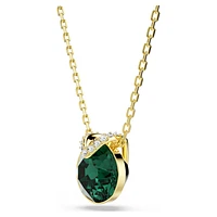 Bella V pendant, Round cut, Green, Gold-tone plated by SWAROVSKI