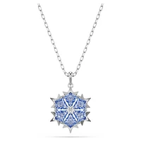 Magic pendant, Snowflake, Blue, Rhodium plated by SWAROVSKI