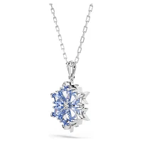 Magic pendant, Snowflake, Blue, Rhodium plated by SWAROVSKI