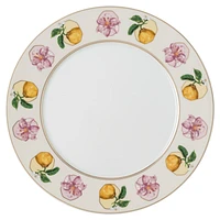 Idyllia dinner plate, Porcelain, Crystal print motif, lily citron, Multicoloured by SWAROVSKI