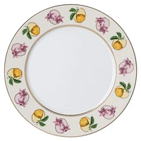 Idyllia dessert plate, Porcelain, Crystal print motif, lily citron, Multicoloured by SWAROVSKI