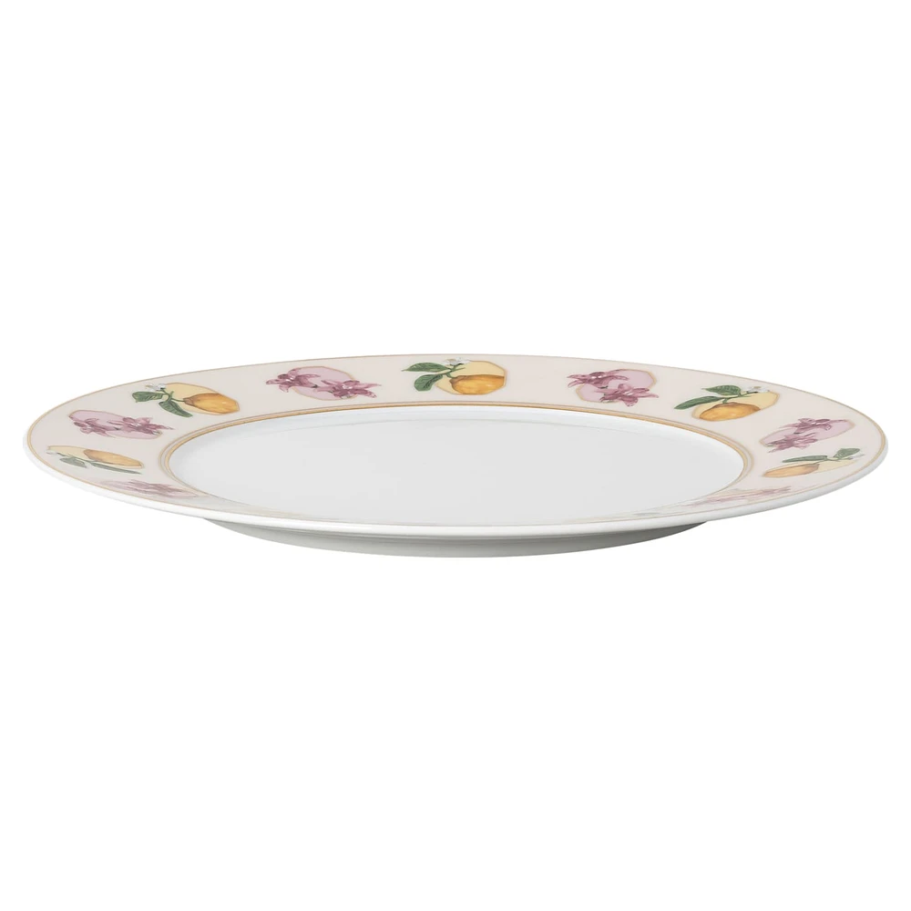 Idyllia dessert plate, Porcelain, Crystal print motif, lily citron, Multicoloured by SWAROVSKI