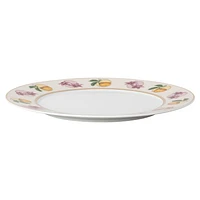 Idyllia dessert plate, Porcelain, Crystal print motif, lily citron, Multicoloured by SWAROVSKI