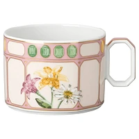Idyllia combi cup with saucer, Porcelain, Crystal print motif, bouquet, Multicoloured by SWAROVSKI