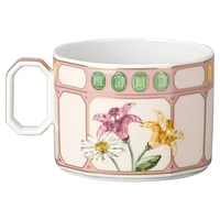 Idyllia combi cup with saucer, Porcelain, Crystal print motif, bouquet, Multicoloured by SWAROVSKI