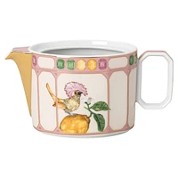 Idyllia teapot, Porcelain, Crystal print motif, flycatcher, Small, Multicoloured by SWAROVSKI