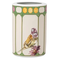 Idyllia vase, Porcelain, Crystal print motif, cockatoo, Small, Multicoloured by SWAROVSKI