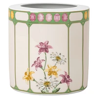 Idyllia vase, Porcelain, Crystal print motif, flycatcher, Medium, Multicoloured by SWAROVSKI