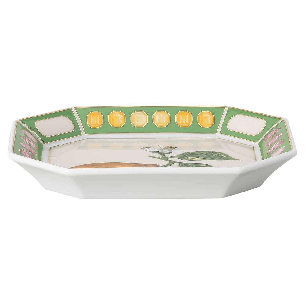 Idyllia tray, Porcelain, Crystal print motif, citron, Small, Multicoloured by SWAROVSKI